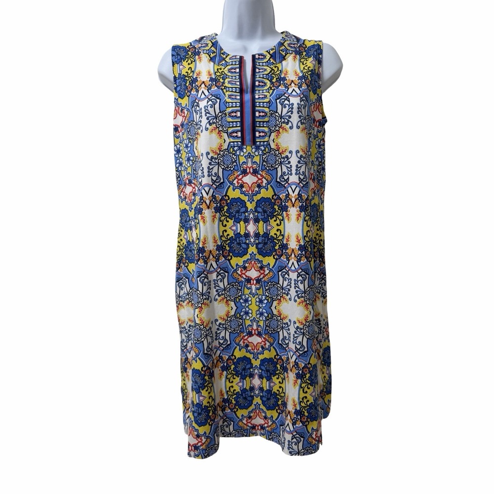 Coolibar Womens Oceanside Shift Mini Dress‎ Size XS Blue UPF 50 Beach Swim Pool